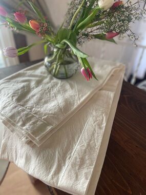 Cream cotton tablecloth - high quality 56x94
